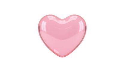 Obraz premium Glossy pink heart shape balloon love symbol isolated on transparent background