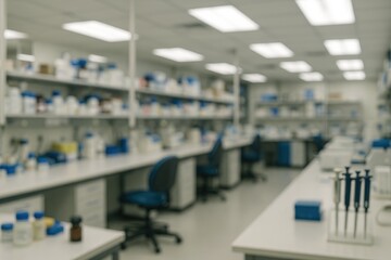 Fototapeta premium Modern laboratory setting with research equipment and supplies for scientific discovery laboratory.