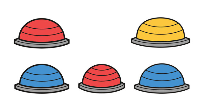 Bosu Ball Line art vector set vibrant abstract gradient color