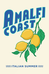 A bright and lively design featuring lemons, symbolizing the vibrant atmosphere of the Amalfi Coast during the sunny summer season, perfect for a tropical theme. © hangsheng zhou