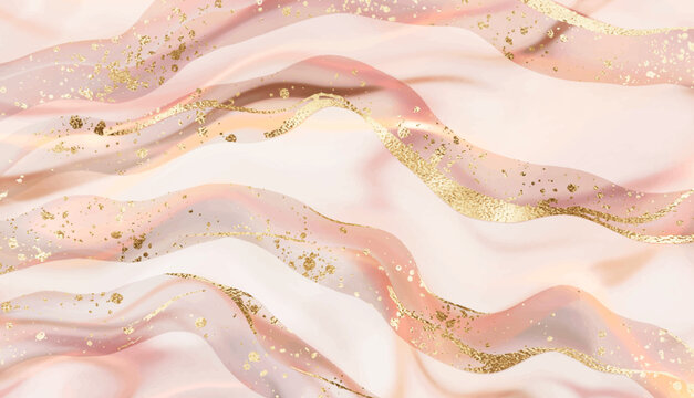 Abstract natural marbled stone background design with geode wave texture and gold sequins.