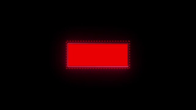 Red Rectangle with Neon Outline and Dotted Border on Black abstract alert