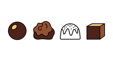 Chocolate Truffle Box Line art colorful modern abstract design illustration