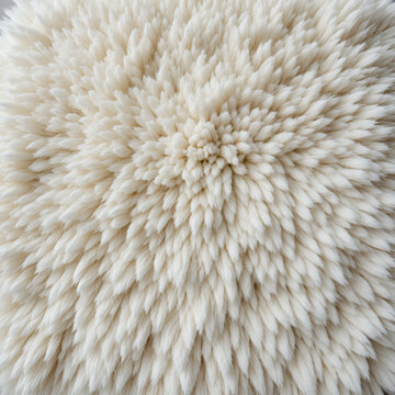 Fur background with white soft fluffy furry texture hair cloth of sheepskin for blanket and carpet interior decoration