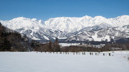 白馬村から望む冬の北アルプス © RATM