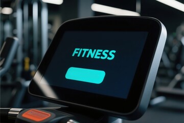 Fitness equipment screen displays workout options promoting physical therapy and balance to aid fall prevention in gym setting