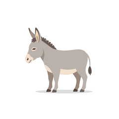 Obraz premium Cute Donkey Illustration, Farm Animal Vector Art