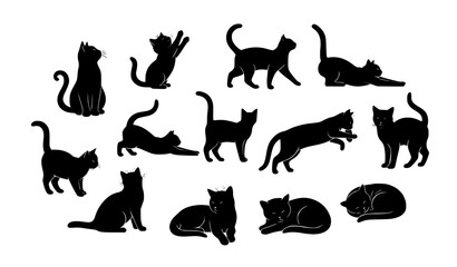 set of cats silhouettes © Taijul