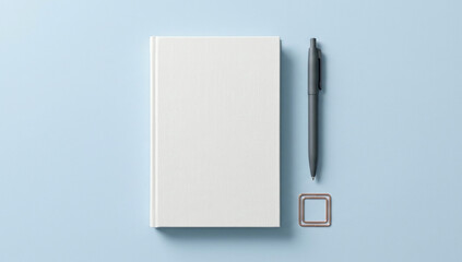 blank notebook with pen