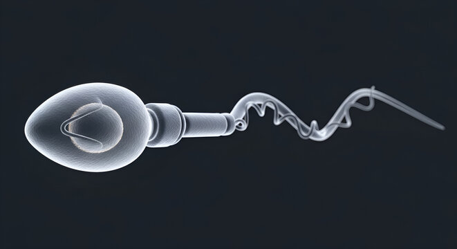 Scientific human sperm clipart on dark background