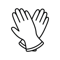 Obraz premium Medical Gloves Minimal Line Art Black Outline Icon Vector