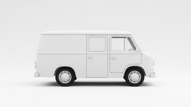 Modern white delivery van on clean background for business logistics