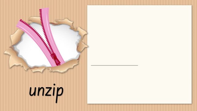 Educational Animation Teaching the Letter U with Unzip Illustration and Handwriting