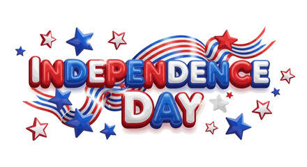 Fototapeta premium Independence Day Text with Stars Design 1.