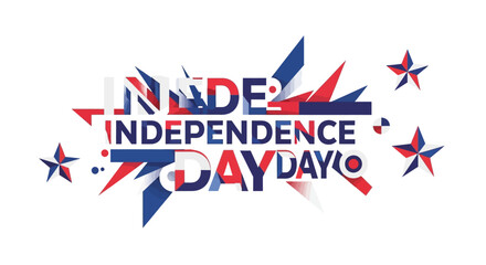 Obraz premium Independence Day Typography with Stars Design.