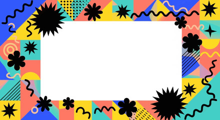 Colorful Abstract Border with Spiky Shapes.