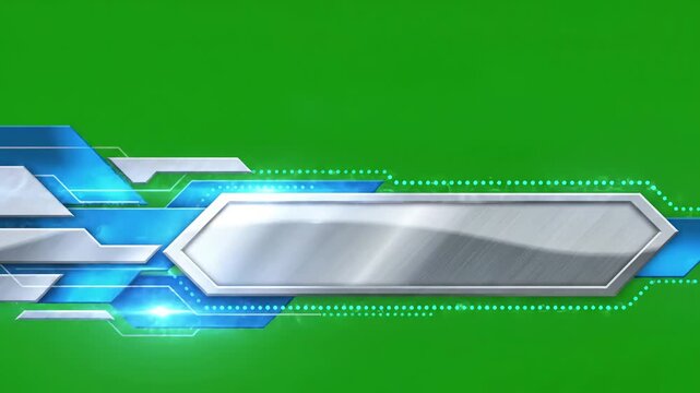 Green Screen simple futuristic geometric lower third with dotted lines animation in 4k rgb alpha channel high resolution for a news title intro l3rd 60fps scene 3 distortion, overlay, glitch, static