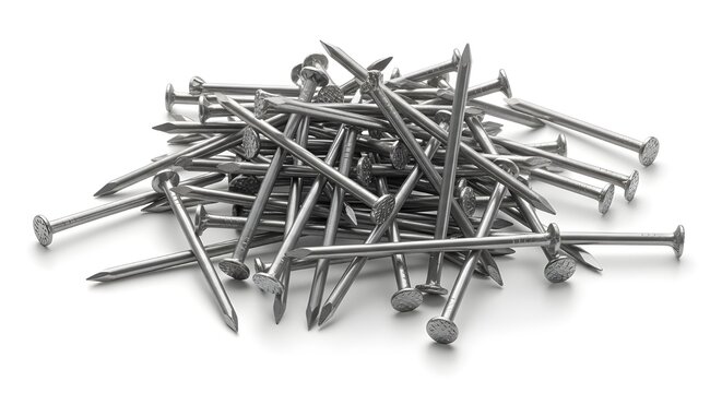 Assorted metal screws and bolts scattered together in a pile