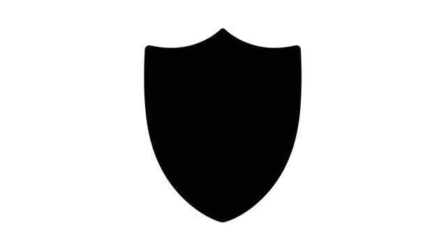 black shield isolated on white