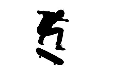 Fototapeta premium Man doing tricks on skateboard.