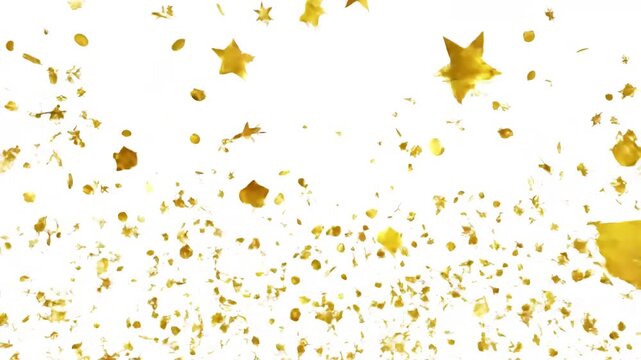 Special Effects & Motion Graphics with gold confetti particles pack on white background luma matte channel distortion, green screen overlay, glitch, static noise, scan lines black background, 4k