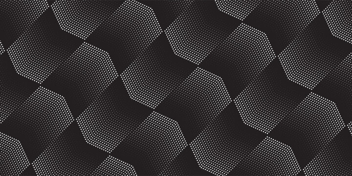Seamless halftone hexagon shape dot pattern vector, Geometric Halftone Abstract pattern for Fabric and textile printing, sport jersey texture, wrapping paper, backdrops and packaging