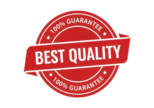 A red best quality stamp on a white background