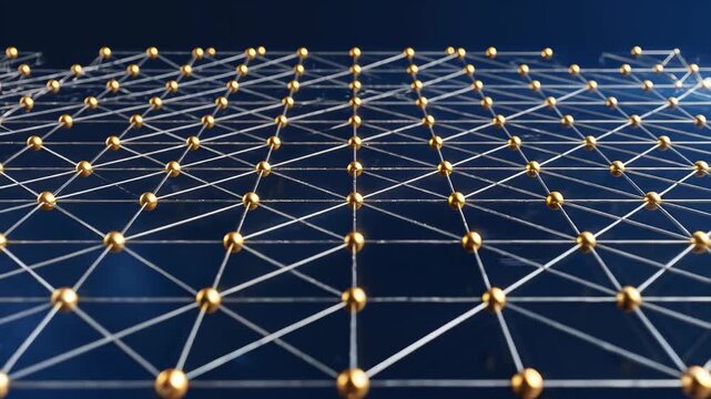 Abstract Network of Golden Spheres for Panchayati Day