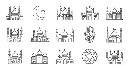 Islamic Mosque Architectural Elements Collection.