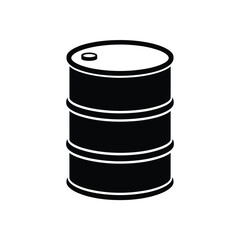 A simple black and white illustration of a cylindrical oil drum with a lid