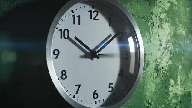 Green Screen wall clock on a background 18 05 timelapse scene 2 with distortion, overlay, glitch, static noise, scan lines black background, 4k animated video loop