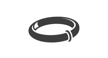 Grayscale hoop earring icon with clasp design © Ika