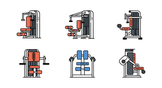 Back Extension Machine Line creative minimal abstract vector