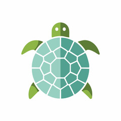 Minimalist sea turtle illustration with segmented shell © Ika