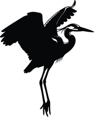Fototapeta premium Silhouette of a Heron Bird in Flight vector design