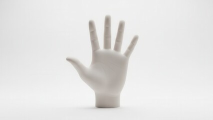 Obraz premium Close up of white hand model with palm facing forward on white background