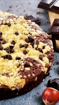 Homemade Brookie or Crownies. Layers of brownie and cookie dough