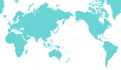 Obraz premium 世界地図のシルエットイラスト world map