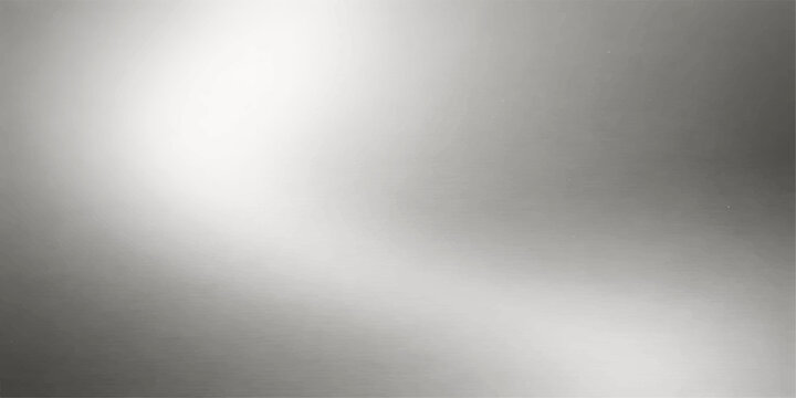 A seamless brushed metal plate texture features a silver stainless steel surface with a shiny metallic pattern and light gray aluminum backdrop design