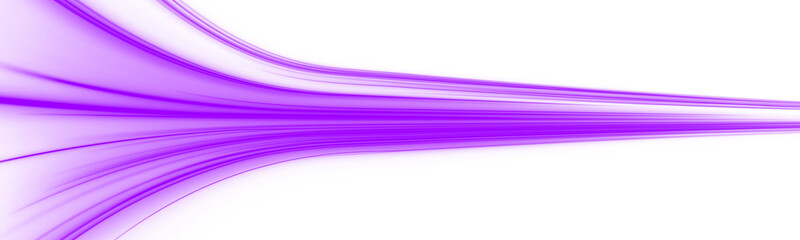 Bright purple glowing speed trail with flowing highlights and smooth motion streaks, ideal for futuristic banners and graphics. png © Romstock