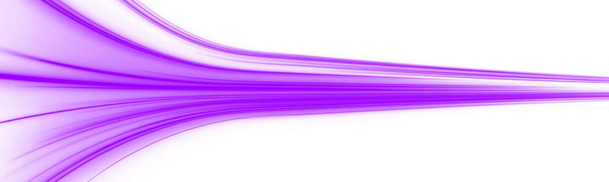 Bright purple glowing speed trail with flowing highlights and smooth motion streaks, ideal for futuristic banners and graphics. png