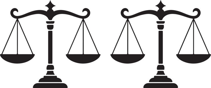 Classic scales of justice icon representing legal balance and equity principles