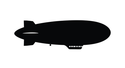 Silhouetted airship graphic showing a classic blimp design in profile © MdMojiburRahman