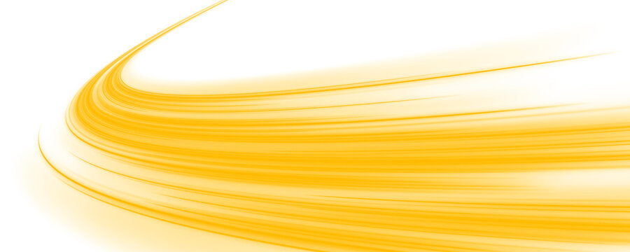 Smooth yellow speed line with luminous glow and elegant flowing motion, perfect for modern UI backgrounds and creative layouts. png