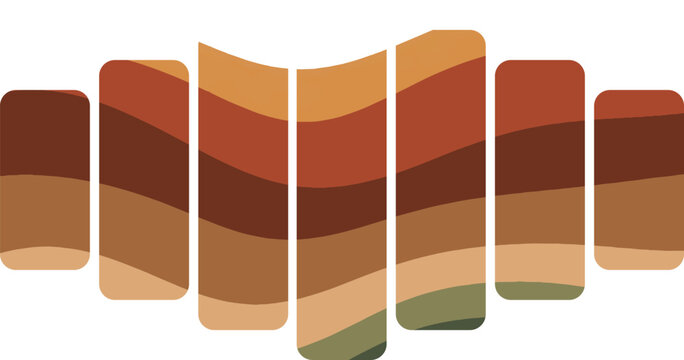 Abstract Layers of Earth Strata Geological Cross Section.