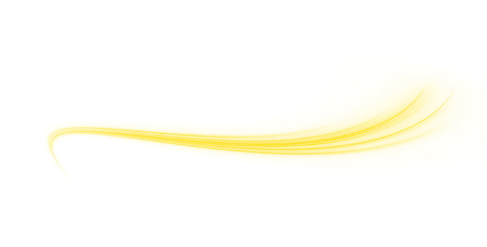 Radiant yellow speed trail with smooth motion streaks and glowing highlights, perfect for futuristic digital banners and backgrounds. png