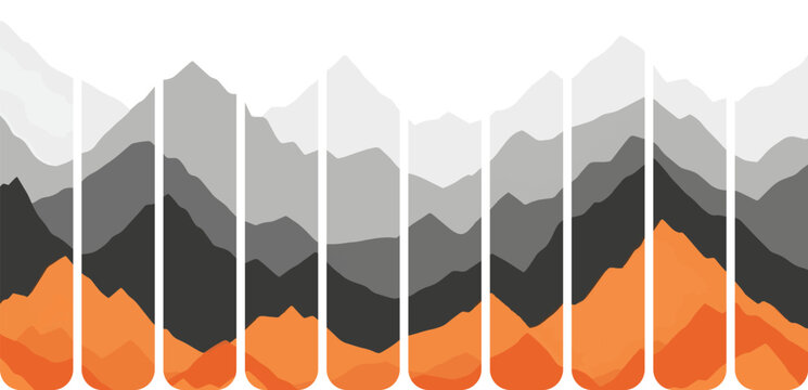 Abstract Mountain Range Landscape Graphic Design.