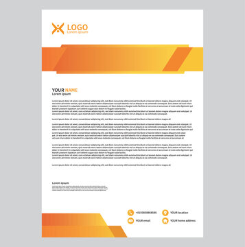Modern corporate document template with orange header design