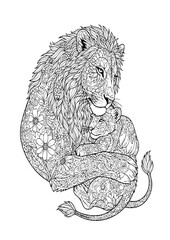 Stunning Lion Mandala Design for Coloring Pages
