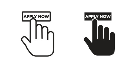 Obraz premium Apply icon in black and white. clipart and line style icons